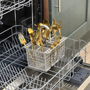 SPARES2GO Universal Dishwasher Cutlery Basket Removable Handle Grey 225mm