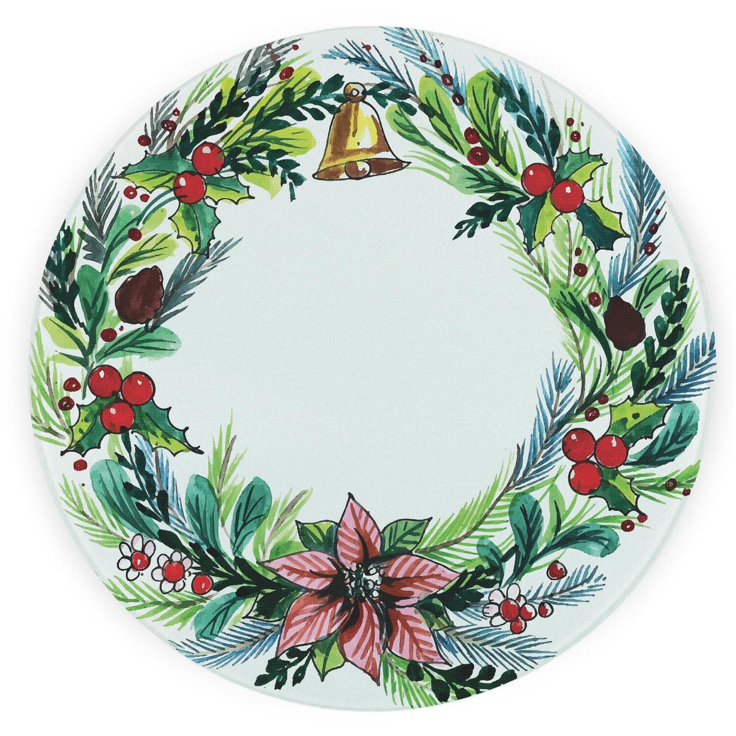 Image of Christmas Wreath Round Worktop Protector -&hellip;