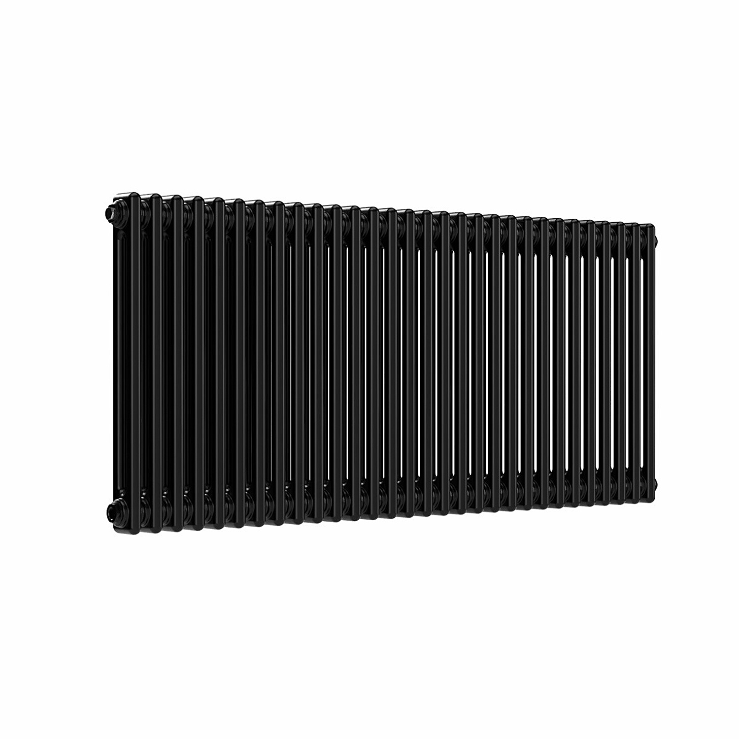 Lux Heat Black Horizontal 2 Column Traditional Radiator 600mm (H) x 1370mm (W) - Image 2