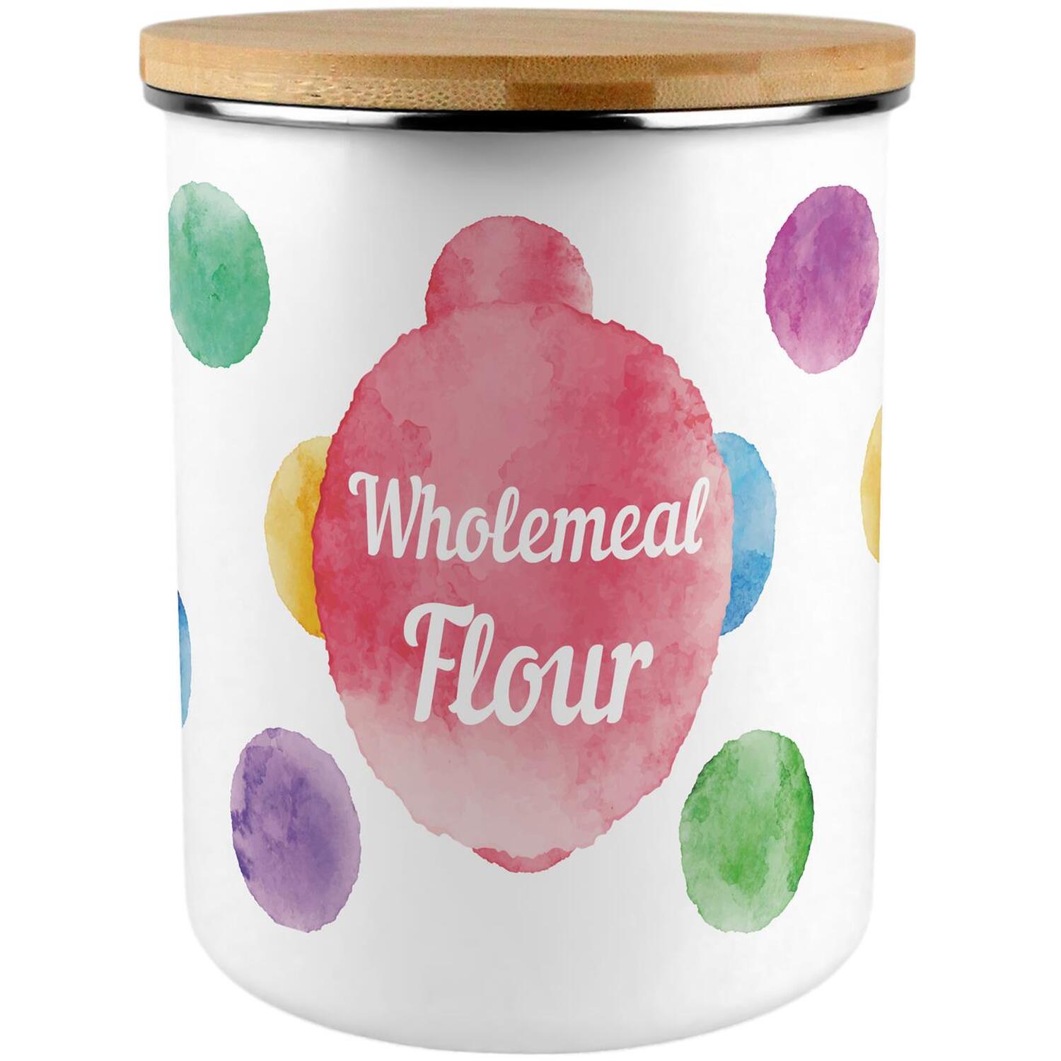 B&Q - Multicoloured Polka Dots Extra Large Wholemeal Flour Canister - Image 2