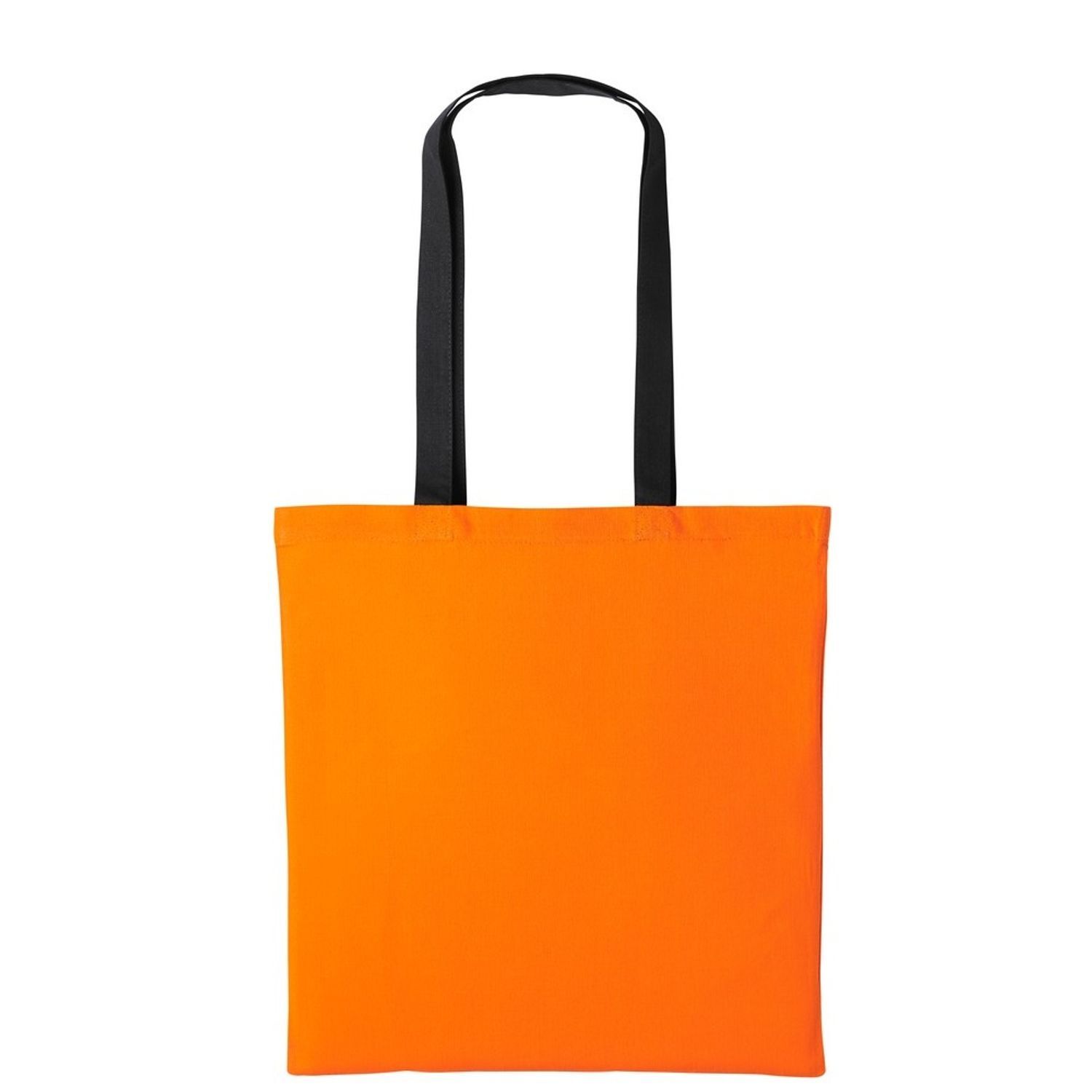 Nutshell Varsity Cotton Shopper Long Handle Tote - Orange/Black