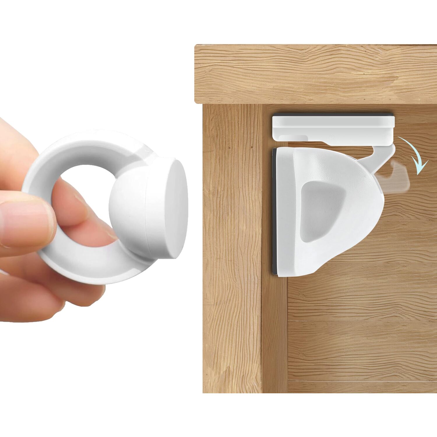 Booboo Baby Magnetic Child Safety Cupboard Locks For Children X4 Locks + X1 Key - White