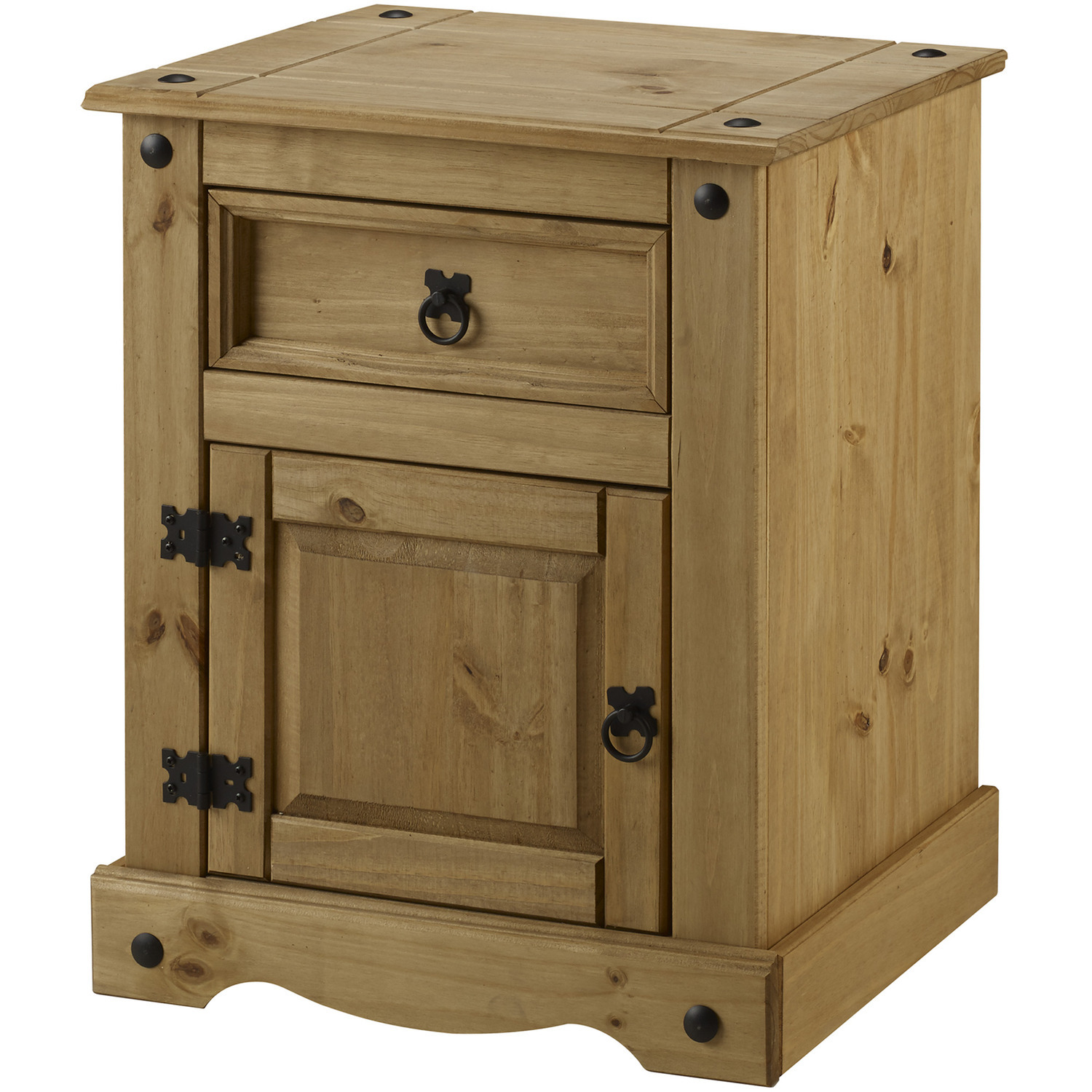 Mercers Furniture Corona Pot Cupboard Bedside Cabinet Large Solid Wood Pine Wooden - Brown