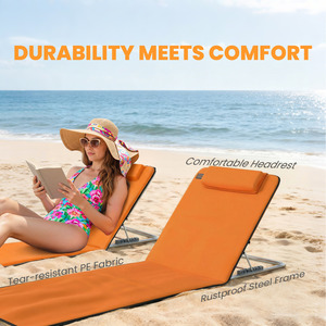 Orange Outsunny Set Of 2 Beach Mat Seat shot 20722454
