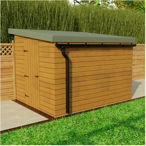 Galeco Black Steel Gutter Small Shed Pack, Pent Roof, 6ft x 4ft to 10ft x 8ft