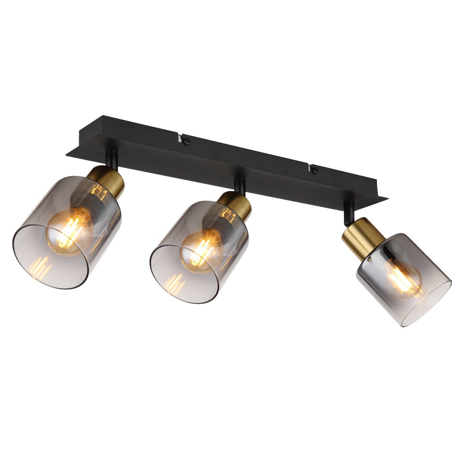 Netlighting Unisex Black Hollsy Ceiling Spotlight Bar Matt Smoke Glass Shade 3X E14 Size 3 - Image 2