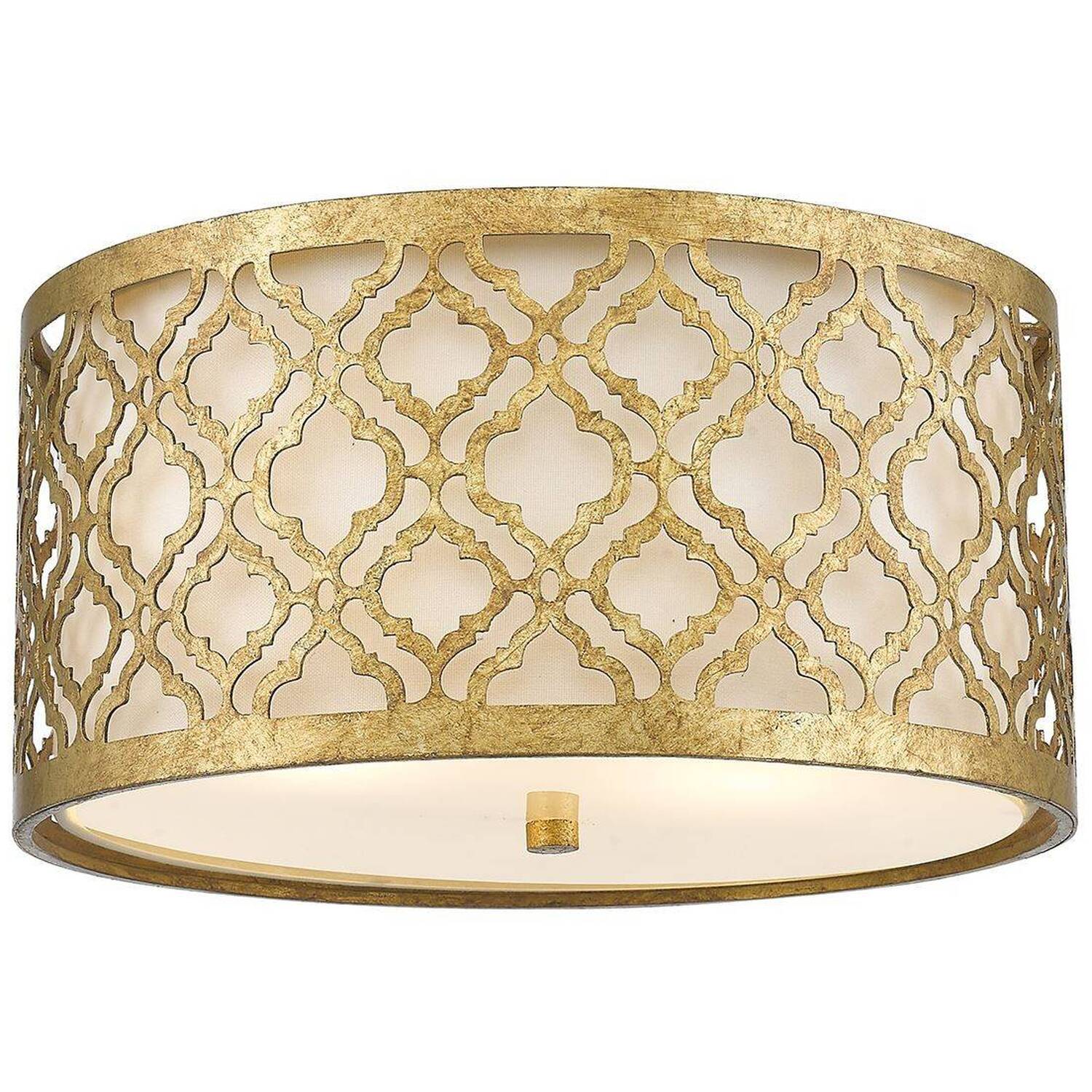 Arabella 2 Light Flush Mount Ceiling Light Gold, E27 - Gold