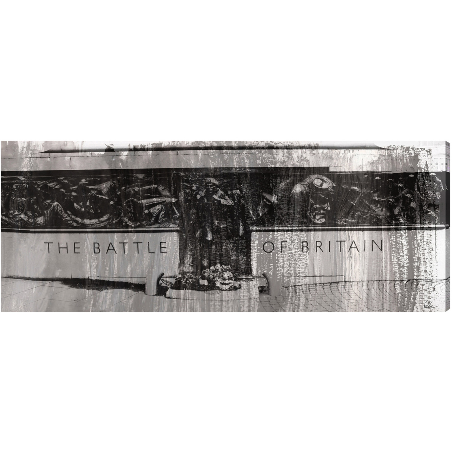 London Battle of Britain London Graphic Art on Canvas - Black / 112cm