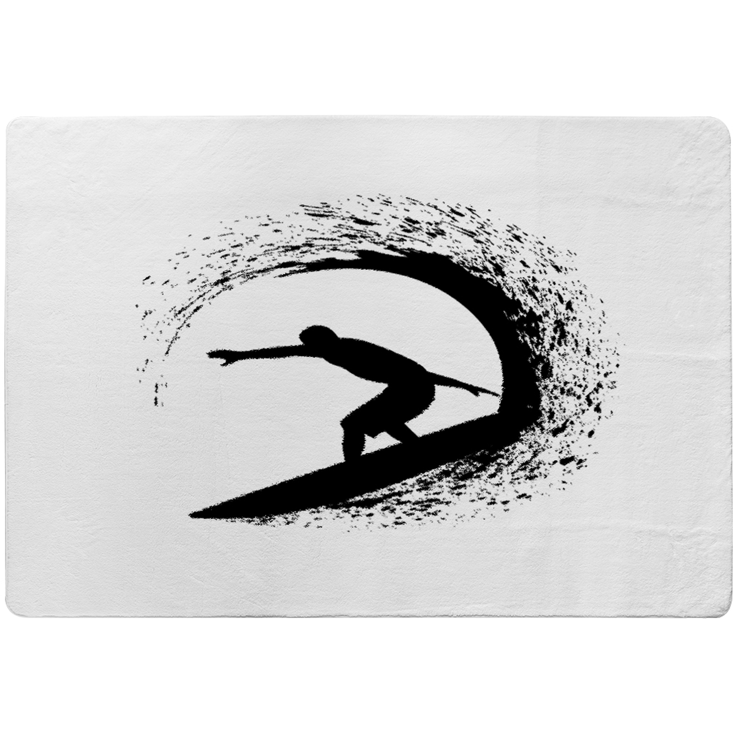 Surfer Silhouette Designer Rug - White / 200cm thumbnail