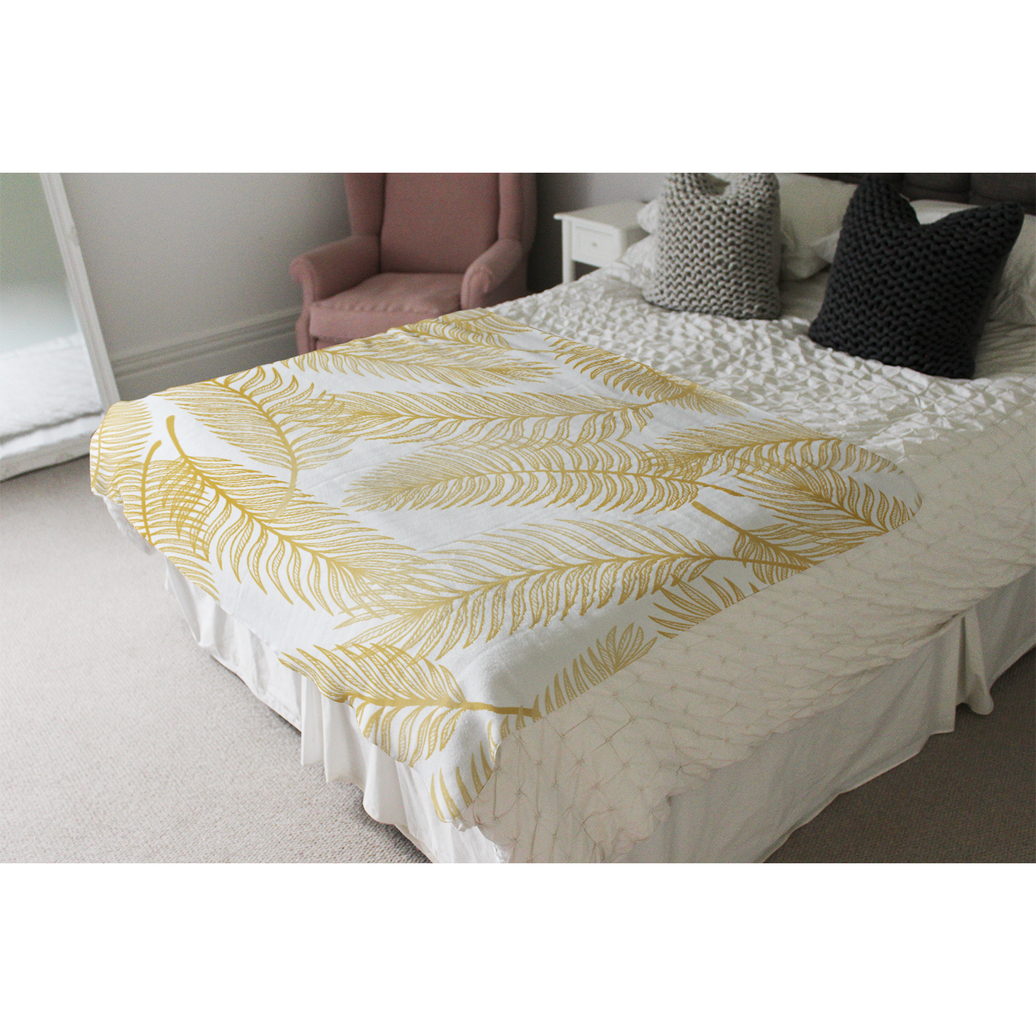 Golden Leaves Blanket - Gold