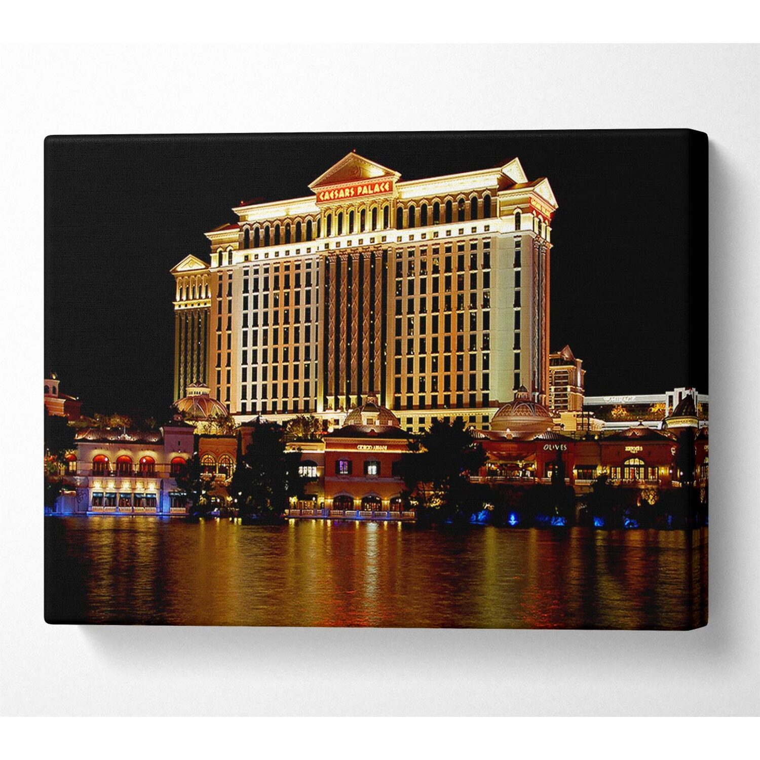 Wallart-Direct - Las Vegas All That Glitters Canvas Print Wall Art - Yellow / 101.6cm thumbnail