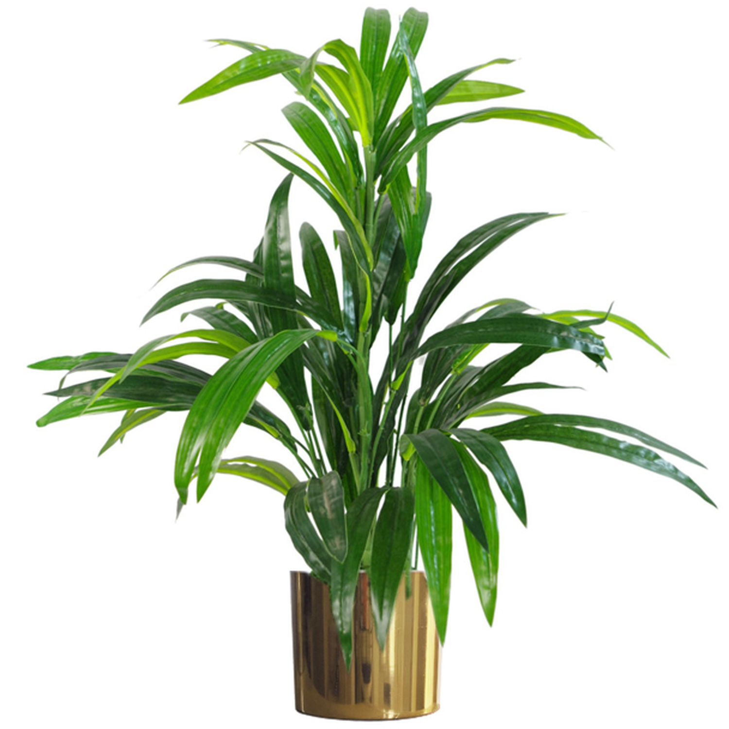 Artificial Realistic Bamboo Shrub with Metal Planter - Gold Planter