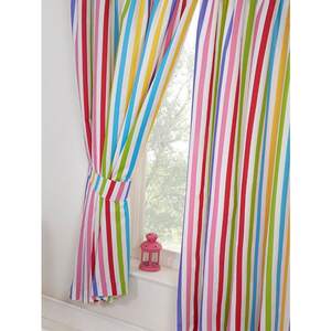 Bedding & Beyond Rainbow Striped Lined Curtains (Pack of 2) A
