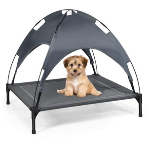 Costway Dog Bed Elevated Pet Cot-Grey