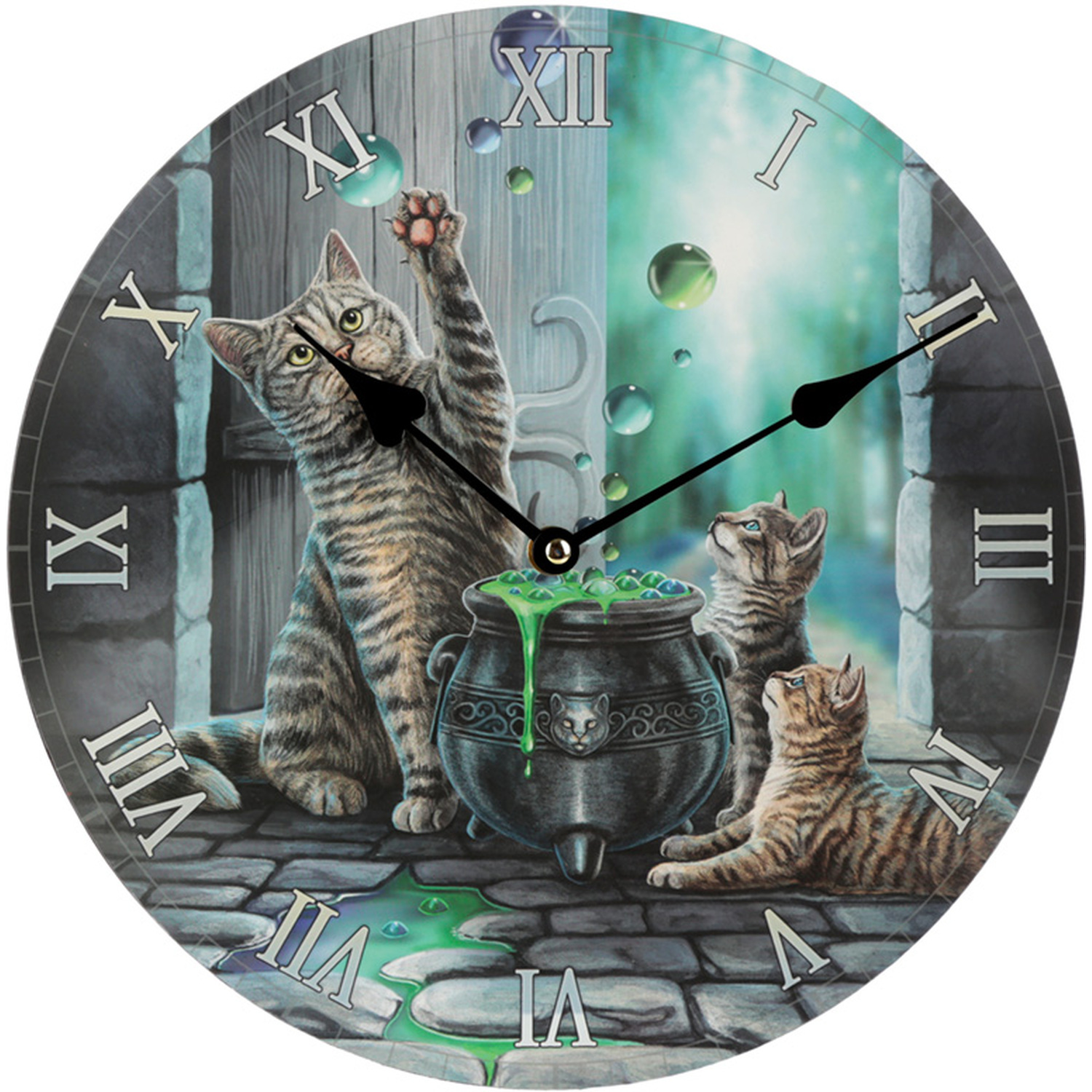 Decorative Hubble Bubble Lisa Parker Cat Wall Clock - Grey