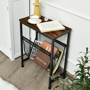 Costway Industrial End Table-Brown