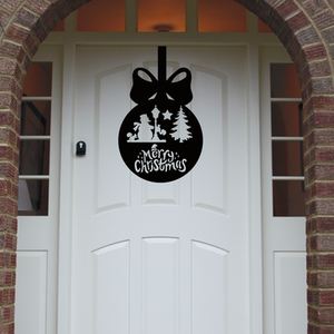 Snowman Bauble Front Door Sign