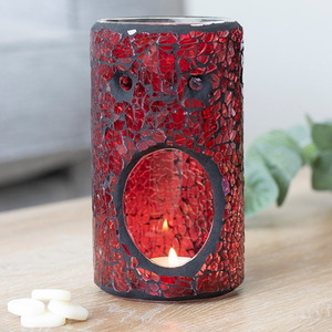 Pillar Crackle Glass Oil Burner Aromatic Home Decor