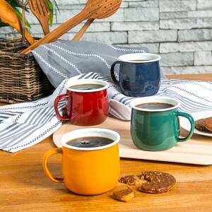 Coloured Enamel Belly Mugs - 375ml - 4 Colours