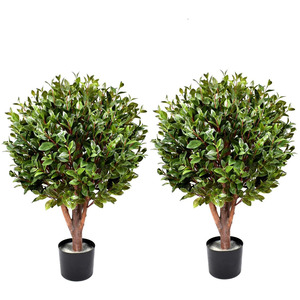 Pair of UV Resistant Gloxinia Single Ball Topiary with 1608 Leaves