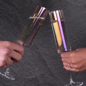 Edge Champagne Flutes - Set of 4 Iridescent