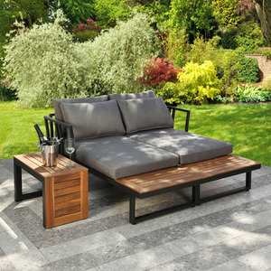 Demeter Garden Corner Sofa Convertible Into Sun Loungers