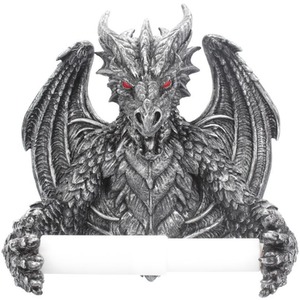 Obsidian Menacing Gothic Dragon Toilet Roll Holder