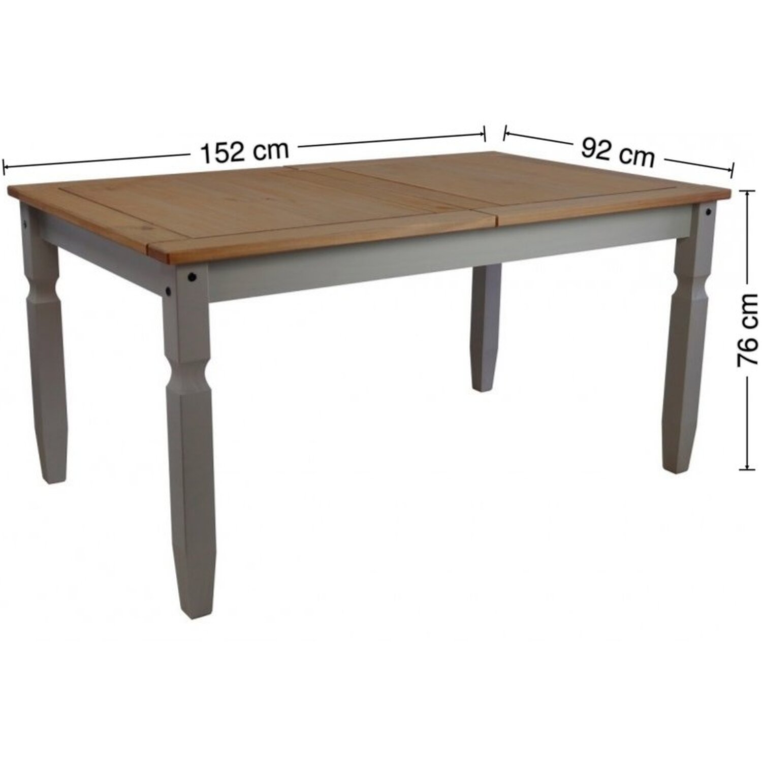 Corona 5ft Dining Table 4 Chairs Set Solid Wood Mexican Pine Wooden - Distressed Grey Wax