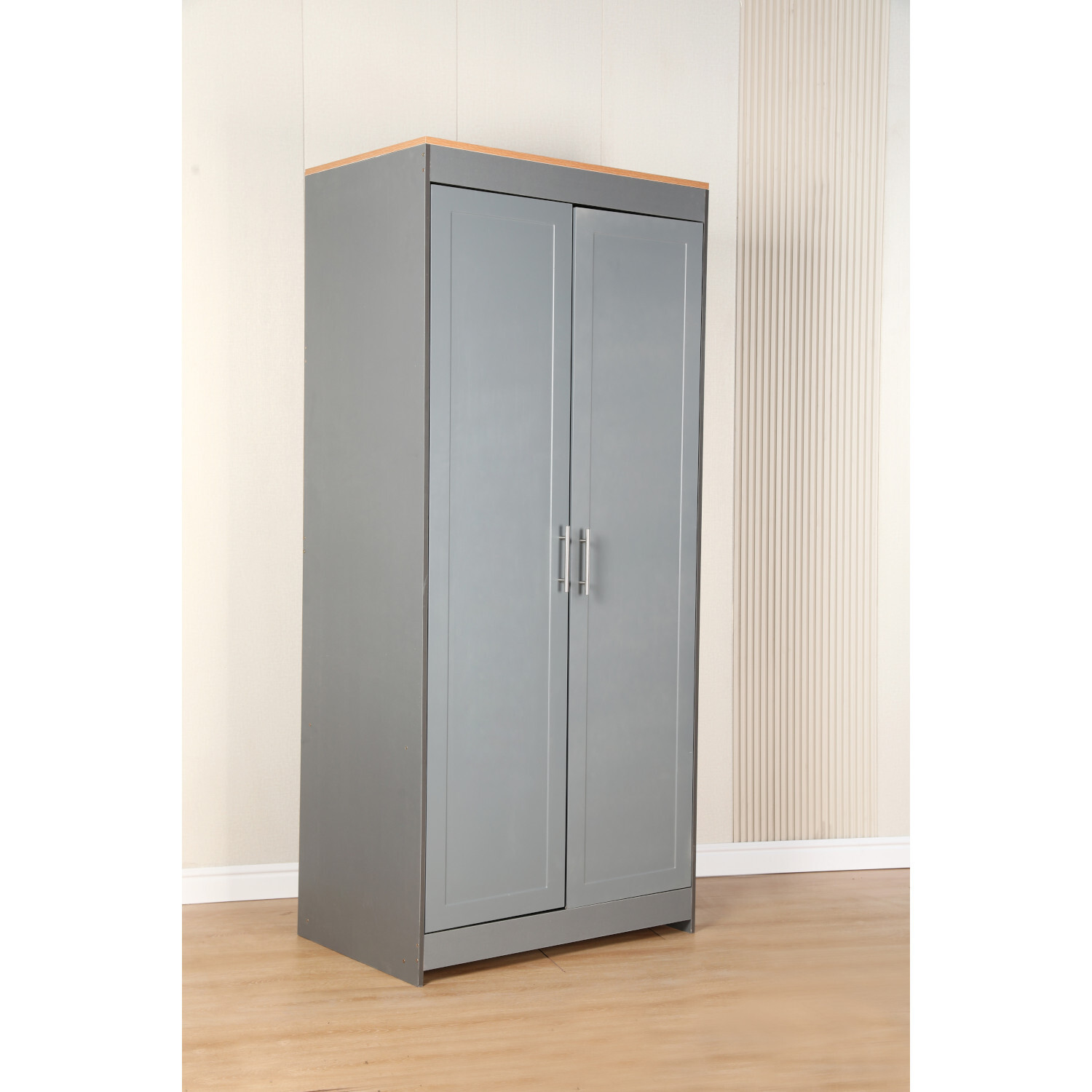 2 Door Large Wardrobe - Grey