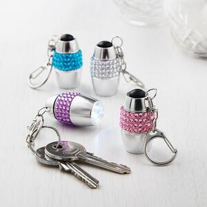Set of 4 Mini Keyring Jewelled Torches