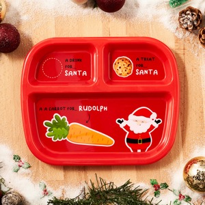 Christmas Xmas 2 Pack Divided Plate