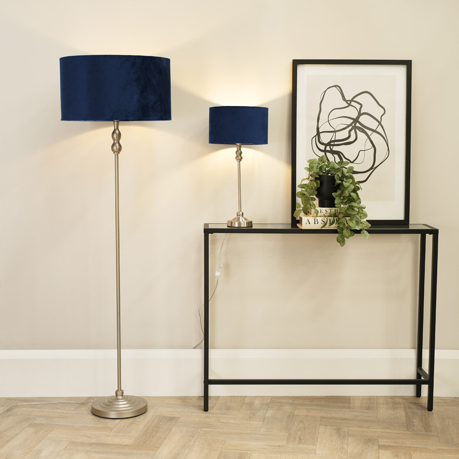 Image of Maggie Brushed Chrome Floor Lamp with&hellip;