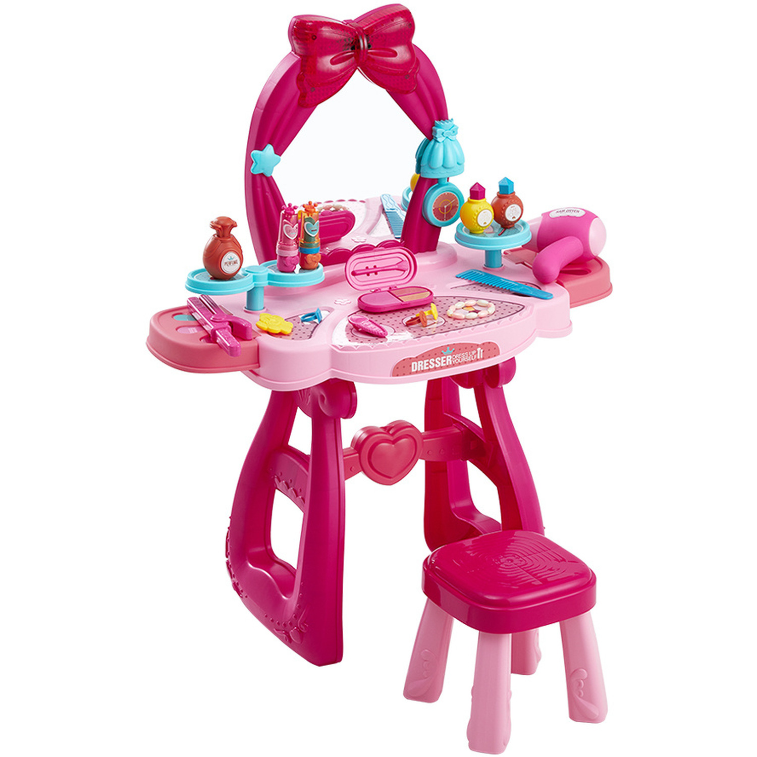 Magical Princess Vanity Set With Stool For Kids - Red