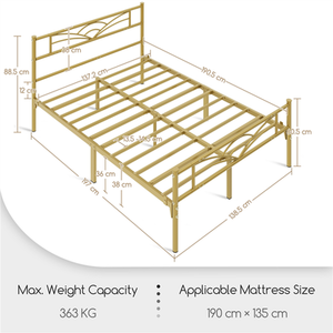 Antique Gold / Double Metal Bed Frame with Cloud Design shot 7334256