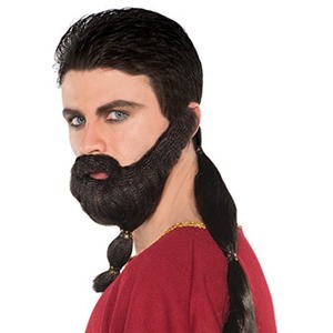 Men's Warrior Long Hair Wig and Beard Set