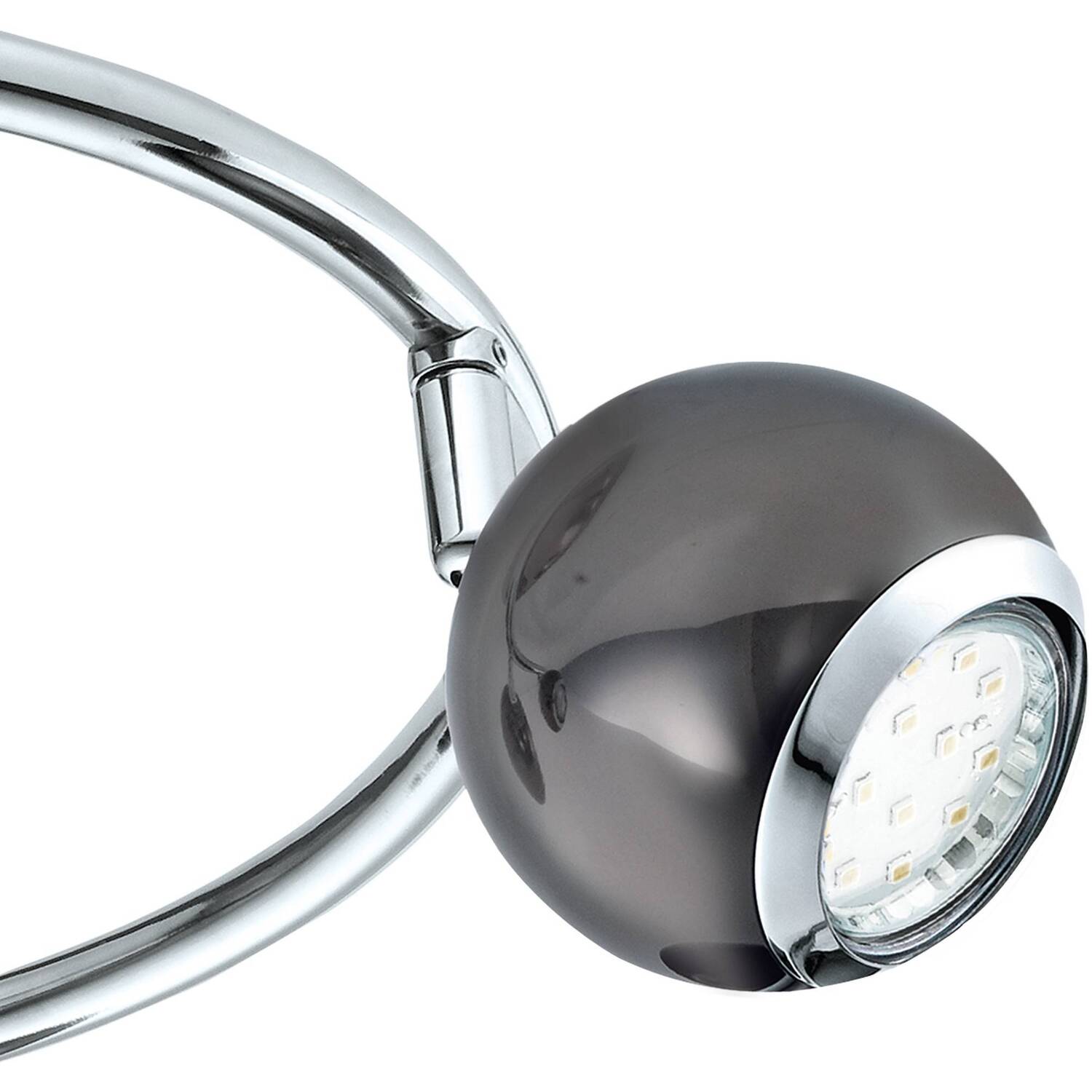 Eglo Bimeda Led Ceiling Light - 3 Spotlight Spiral Design Nickel-nero Chrome - Nickel-nero Chrome