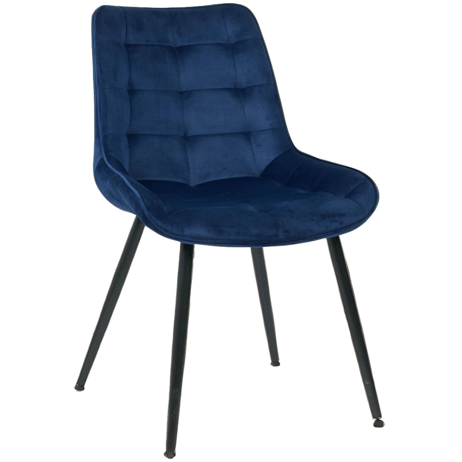 Velvita Luxury Velvet Dining Chair - Blue 2 Metal Velvet