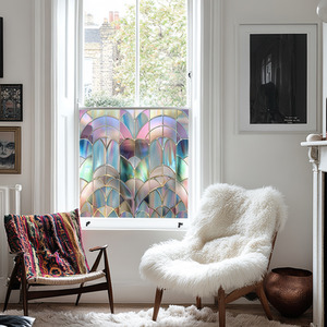Norma Art Deco Stained Glass Privacy Window Film