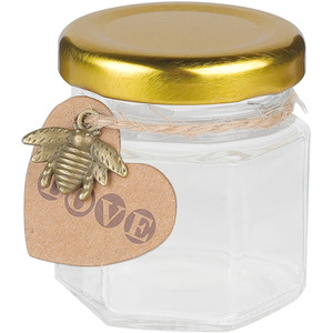 Set of 20 Jam Honey Jars with Gold Lids