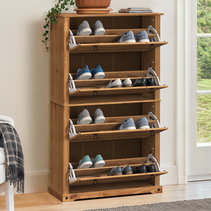 Corona 4 Shelf Shoe Rack Chest Wooden