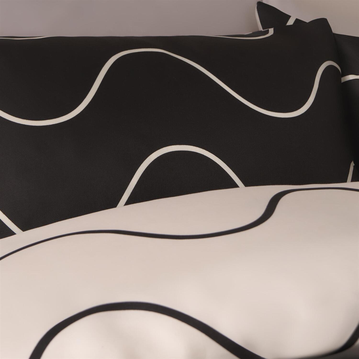 Wavy Duvet Cover Set - Black Double