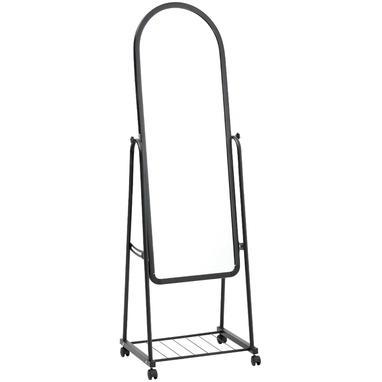 Kidkid Mirror Full Length With Rolling Shelf Bracket - Black / 45Cm