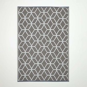 Homescapes Outdoor Rug Waterproof Reversible, 120 x 180 cm, Grey Geometric