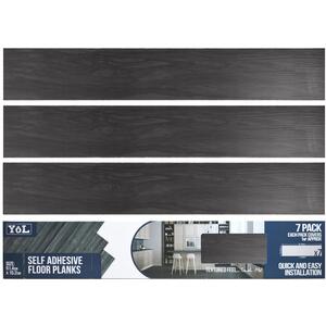 Charcoal Wood Effect Vinyl Floor Planks