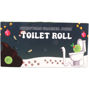 Pack of 2 Christmas Cracker Jokes Toilet Rolls