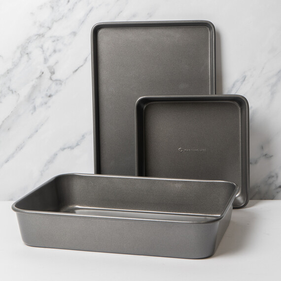 MasterClass Set 39x28x7cm Roaster, 39x27x2cm Tray  23x23x4cm Square Pan