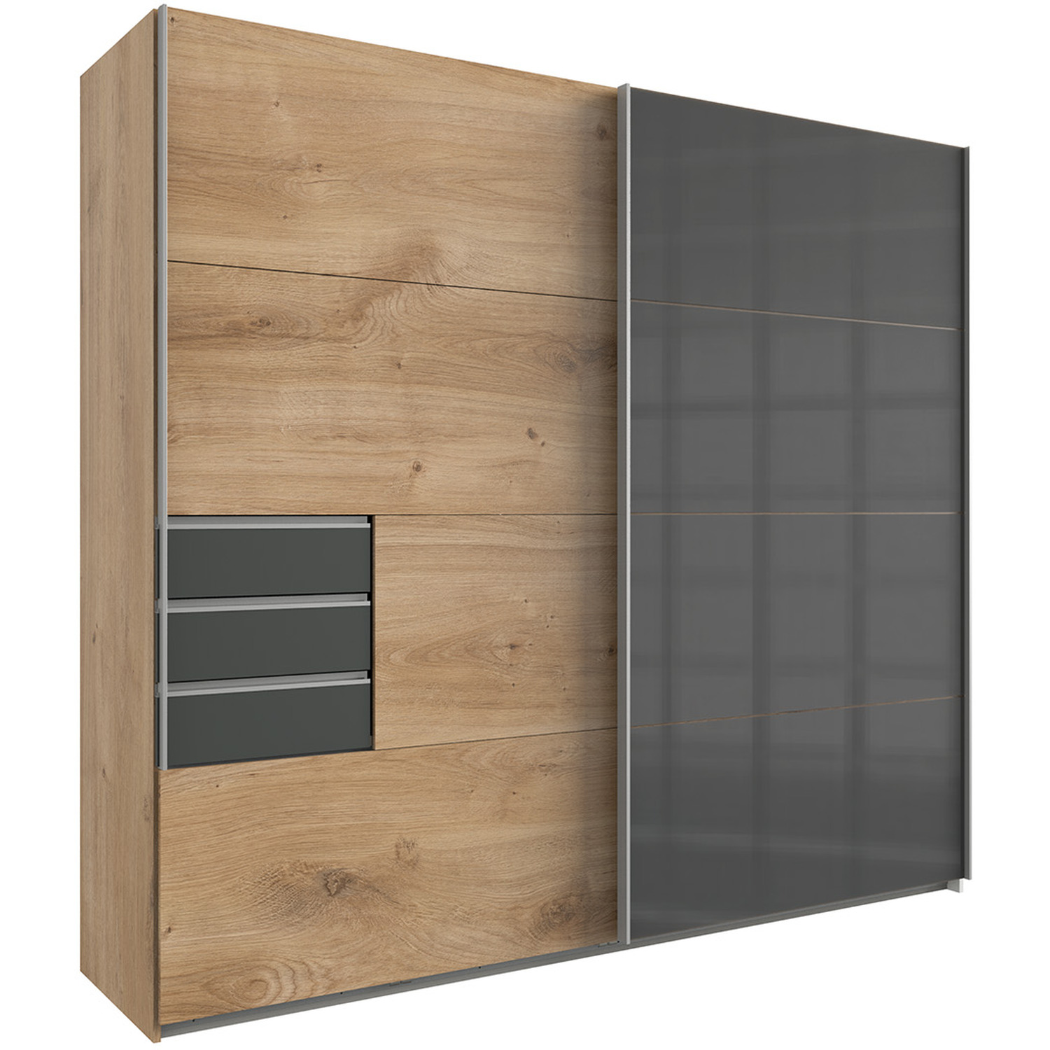 Saigon Solo Sliding Wardrobe - Oak Oak 225cm