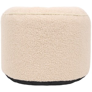 Round Boucle Footstool