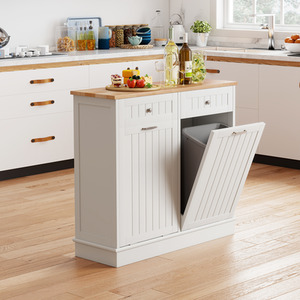 Double Tilt Out Trash Can Cabinet
