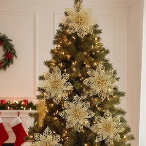 30-Piece Gold Artificial Christmas Flower Decoration Set